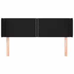 vidaXL Testiera ad Orecchio Nera 147x16x78/88 cm in Tessuto - Vista aggiuntiva 3