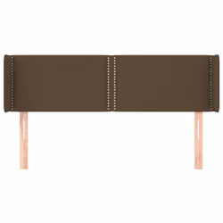 vidaXL Testiera ad Orecchio Marrone Scuro 147x16x78/88 cm in Tessuto - Vista aggiuntiva 3