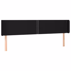 vidaXL Testiera ad Orecchio Nera 183x16x78/88 cm in Tessuto - Vista aggiuntiva 2