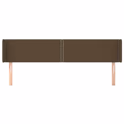 vidaXL Testiera ad Orecchio Marrone Scuro 183x16x78/88 cm in Tessuto - Vista aggiuntiva 3