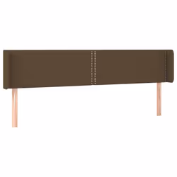 vidaXL Testiera ad Orecchio Marrone Scuro 203x16x78/88 cm in Tessuto - Vista aggiuntiva 2