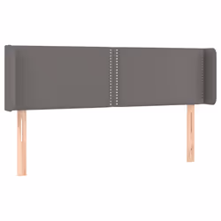 vidaXL Testiera ad Orecchio Grigio 147x16x78/88 cm in Similpelle - Vista aggiuntiva 2