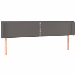 vidaXL Testiera ad Orecchio Grigia 183x16x78/88 cm in Similpelle - Vista aggiuntiva 2