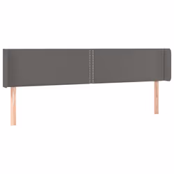 vidaXL Testiera ad Orecchio Grigio 203x16x78/88 cm in Similpelle - Vista aggiuntiva 2