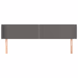 vidaXL Testiera ad Orecchio Grigio 203x16x78/88 cm in Similpelle - Vista aggiuntiva 3