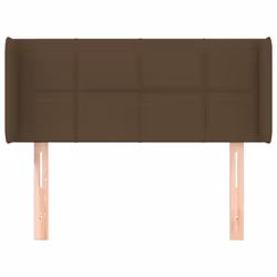 vidaXL Testiera ad Orecchio Marrone Scuro 93x16x78/88 cm in Tessuto - Vista aggiuntiva 3