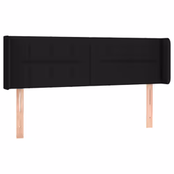 vidaXL Testiera ad Orecchio Nera 147x16x78/88 cm in Tessuto - Vista aggiuntiva 2
