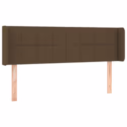vidaXL Testiera ad Orecchio Marrone Scuro 147x16x78/88 cm in Tessuto - Vista aggiuntiva 2