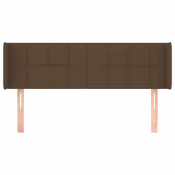 vidaXL Testiera ad Orecchio Marrone Scuro 147x16x78/88 cm in Tessuto - Vista aggiuntiva 3