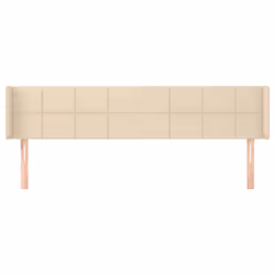 vidaXL Testiera ad Orecchio Crema 203x16x78/88 cm in Tessuto - Vista aggiuntiva 3