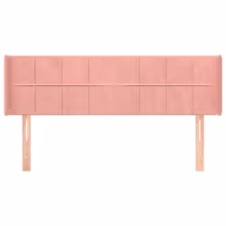 vidaXL Testiera ad Orecchio Rosa 147x16x78/88 cm in Velluto - Vista aggiuntiva 3