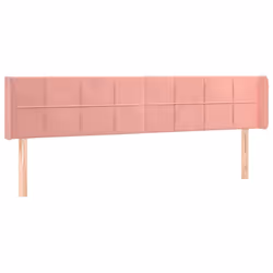 vidaXL Testiera ad Orecchio Rosa 163x16x78/88 cm in Velluto - Vista aggiuntiva 2
