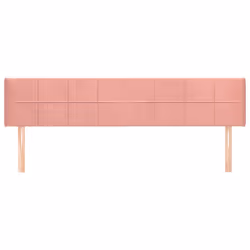 vidaXL Testiera ad Orecchio Rosa 163x16x78/88 cm in Velluto - Vista aggiuntiva 3