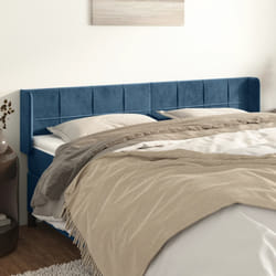 vidaXL Testiera ad Orecchio Blu Scuro 183x16x78/88 cm in Velluto