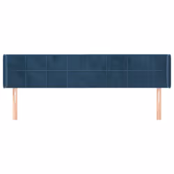 vidaXL Testiera ad Orecchio Blu Scuro 183x16x78/88 cm in Velluto - Vista aggiuntiva 3