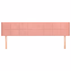 vidaXL Testiera ad Orecchio Rosa 203x16x78/88 cm in Velluto - Vista aggiuntiva 3