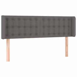 vidaXL Testiera ad Orecchio Grigio 147x16x78/88 cm in Similpelle - Vista aggiuntiva 2