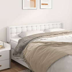 vidaXL Testiera ad Orecchio Bianca 163x16x78/88 cm in Similpelle