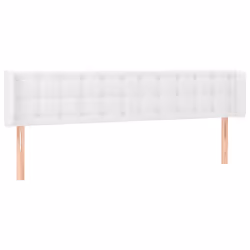 vidaXL Testiera ad Orecchio Bianca 183x16x78/88 cm in Similpelle - Vista aggiuntiva 2