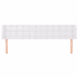 vidaXL Testiera ad Orecchio Bianca 183x16x78/88 cm in Similpelle - Vista aggiuntiva 3