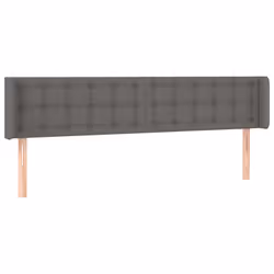 vidaXL Testiera ad Orecchio Grigia 183x16x78/88 cm in Similpelle - Vista aggiuntiva 2