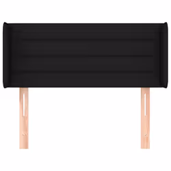 vidaXL Testiera ad Orecchio Nera 93x16x78/88 cm in Tessuto - Vista aggiuntiva 3