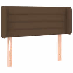 vidaXL Testiera ad Orecchio Marrone Scuro 103x16x78/88 cm in Tessuto - Vista aggiuntiva 2