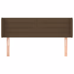 vidaXL Testiera ad Orecchio Marrone Scuro 147x16x78/88 cm in Tessuto - Vista aggiuntiva 3