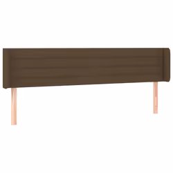 vidaXL Testiera ad Orecchio Marrone Scuro 163x16x78/88 cm in Tessuto - Vista aggiuntiva 2