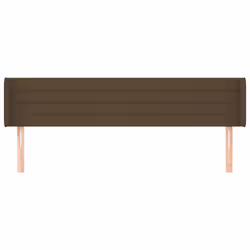 vidaXL Testiera ad Orecchio Marrone Scuro 163x16x78/88 cm in Tessuto - Vista aggiuntiva 3