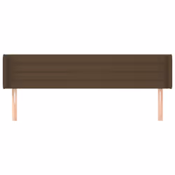 vidaXL Testiera ad Orecchio Marrone Scuro 203x16x78/88 cm in Tessuto - Vista aggiuntiva 3