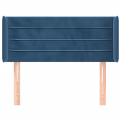 vidaXL Testiera ad Orecchio Blu Scuro 83x16x78/88 cm in Velluto - Vista aggiuntiva 3