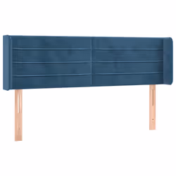 vidaXL Testiera ad Orecchio Blu Scuro 147x16x78/88 cm in Velluto - Vista aggiuntiva 2