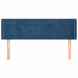 vidaXL Testiera ad Orecchio Blu Scuro 147x16x78/88 cm in Velluto - Vista aggiuntiva 3