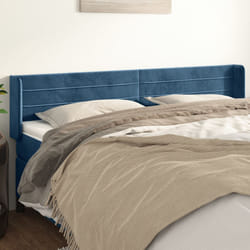 vidaXL Testiera ad Orecchio Blu Scuro 163x16x78/88 cm in Velluto