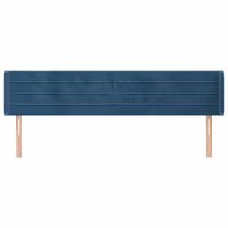 vidaXL Testiera ad Orecchio Blu Scuro 163x16x78/88 cm in Velluto - Vista aggiuntiva 3