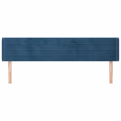 vidaXL Testiera ad Orecchio Blu Scuro 203x16x78/88 cm in Velluto - Vista aggiuntiva 3