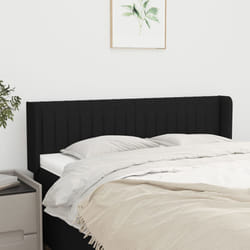 vidaXL Testiera ad Orecchio Nera 147x16x78/88 cm in Tessuto