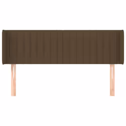vidaXL Testiera ad Orecchio Marrone Scuro 147x16x78/88 cm in Tessuto - Vista aggiuntiva 3