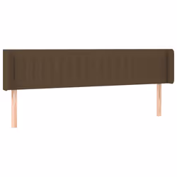 vidaXL Testiera ad Orecchio Marrone Scuro 163x16x78/88 cm in Tessuto - Vista aggiuntiva 2