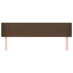 vidaXL Testiera ad Orecchio Marrone Scuro 163x16x78/88 cm in Tessuto - Vista aggiuntiva 3