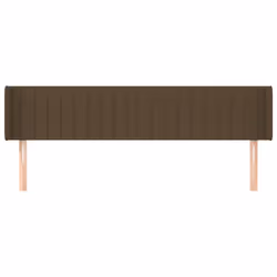 vidaXL Testiera ad Orecchio Marrone Scuro 183x16x78/88 cm in Tessuto - Vista aggiuntiva 3