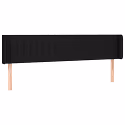 vidaXL Testiera ad Orecchio Nera 203x16x78/88 cm in Tessuto - Vista aggiuntiva 2