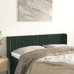 vidaXL Testiera ad Orecchio Verde Scuro 147x16x78/88 cm in Velluto