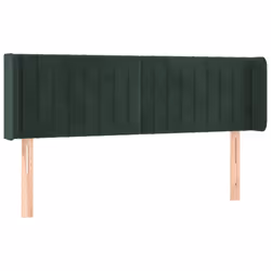 vidaXL Testiera ad Orecchio Verde Scuro 147x16x78/88 cm in Velluto - Vista aggiuntiva 2