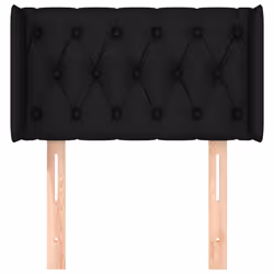 vidaXL Testiera ad Orecchio Nera 83x16x78/88 cm in Tessuto - Vista aggiuntiva 3