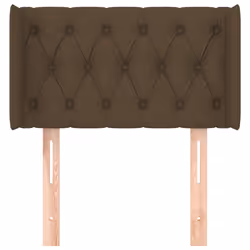 vidaXL Testiera ad Orecchio Marrone Scuro 83x16x78/88 cm in Tessuto - Vista aggiuntiva 3