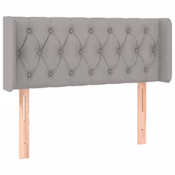 vidaXL Testiera ad Orecchio Grigio Chiaro 93x16x78/88 cm in Tessuto - Vista aggiuntiva 2