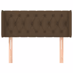 vidaXL Testiera ad Orecchio Marrone Scuro 103x16x78/88 cm in Tessuto - Vista aggiuntiva 3