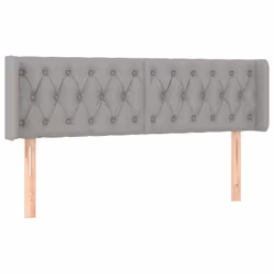 vidaXL Testiera ad Orecchio Grigio Chiaro 147x16x78/88 cm in Tessuto - Vista aggiuntiva 2